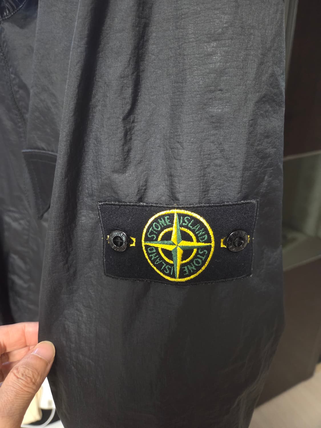 (L) 스톤아일랜드 멤브라나 3L TC 후드 바람막이 블랙 상품이미지6