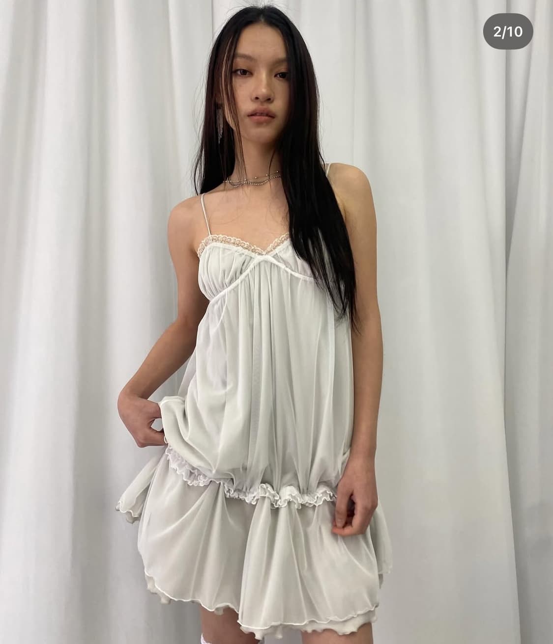 루즈슬립오버 Sheer Layered Two-Way Dress 상품이미지2