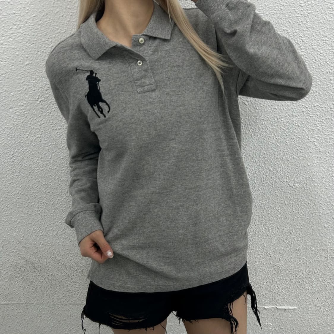 폴로 랄프로렌 블랙 빅포니 그레이 pk반팔 XL 상품이미지1