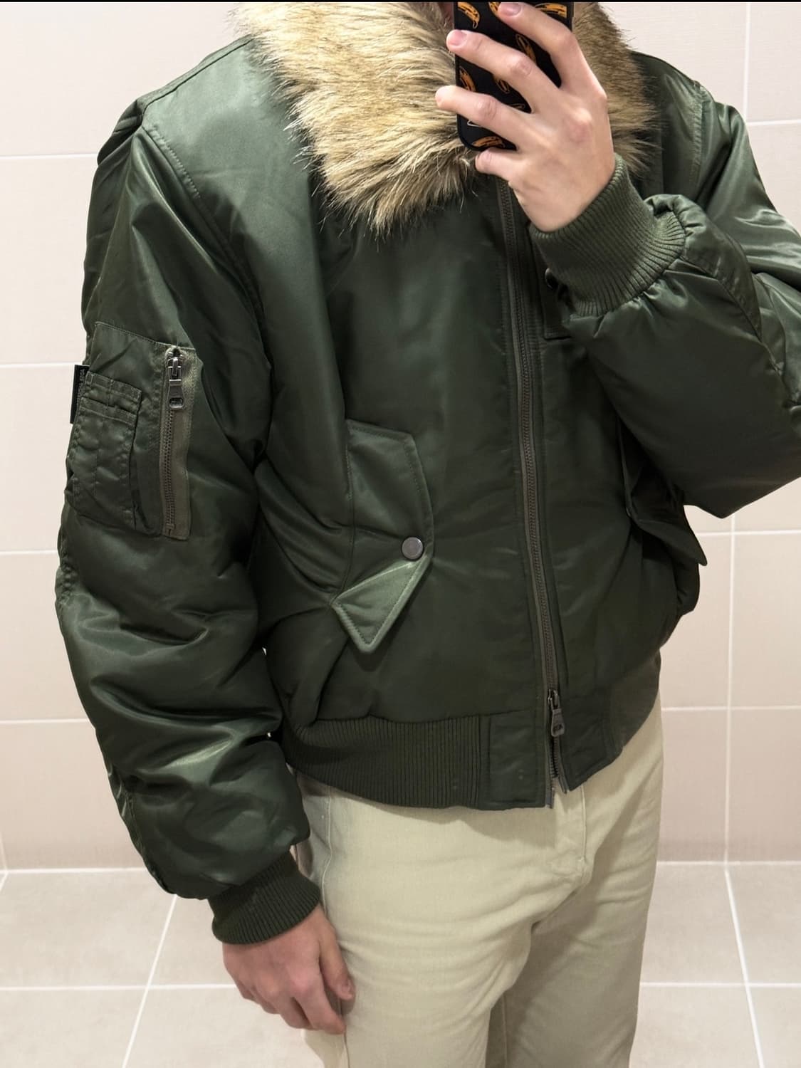 앤더슨벨 퍼카라 MA-1 마원 블루종 카키 L 상품이미지10