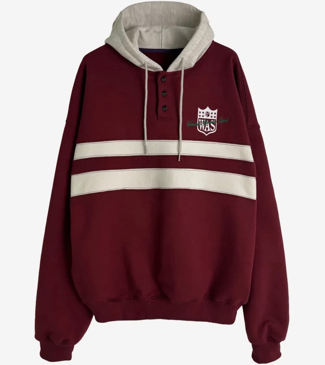 WAS 럭비65 후드 버건디 상품이미지1