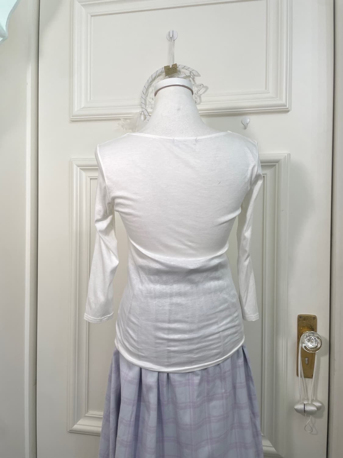 ivory shirring point basic top(size-M) 상품이미지3