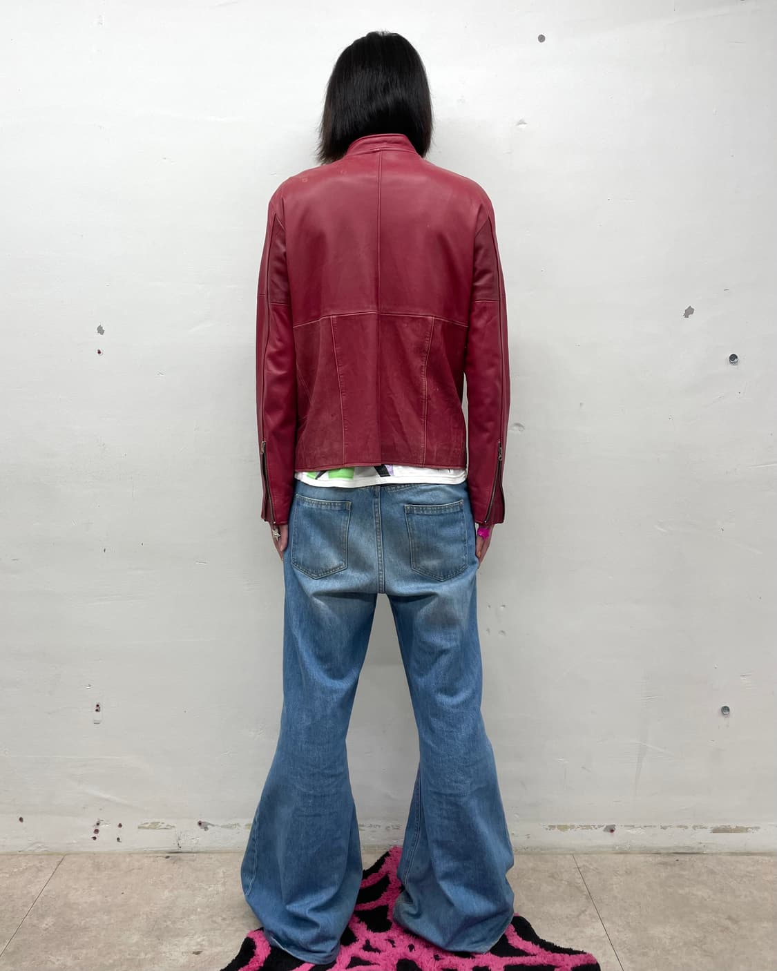 2 Closer Red Retro Biker Jacket  상품이미지6