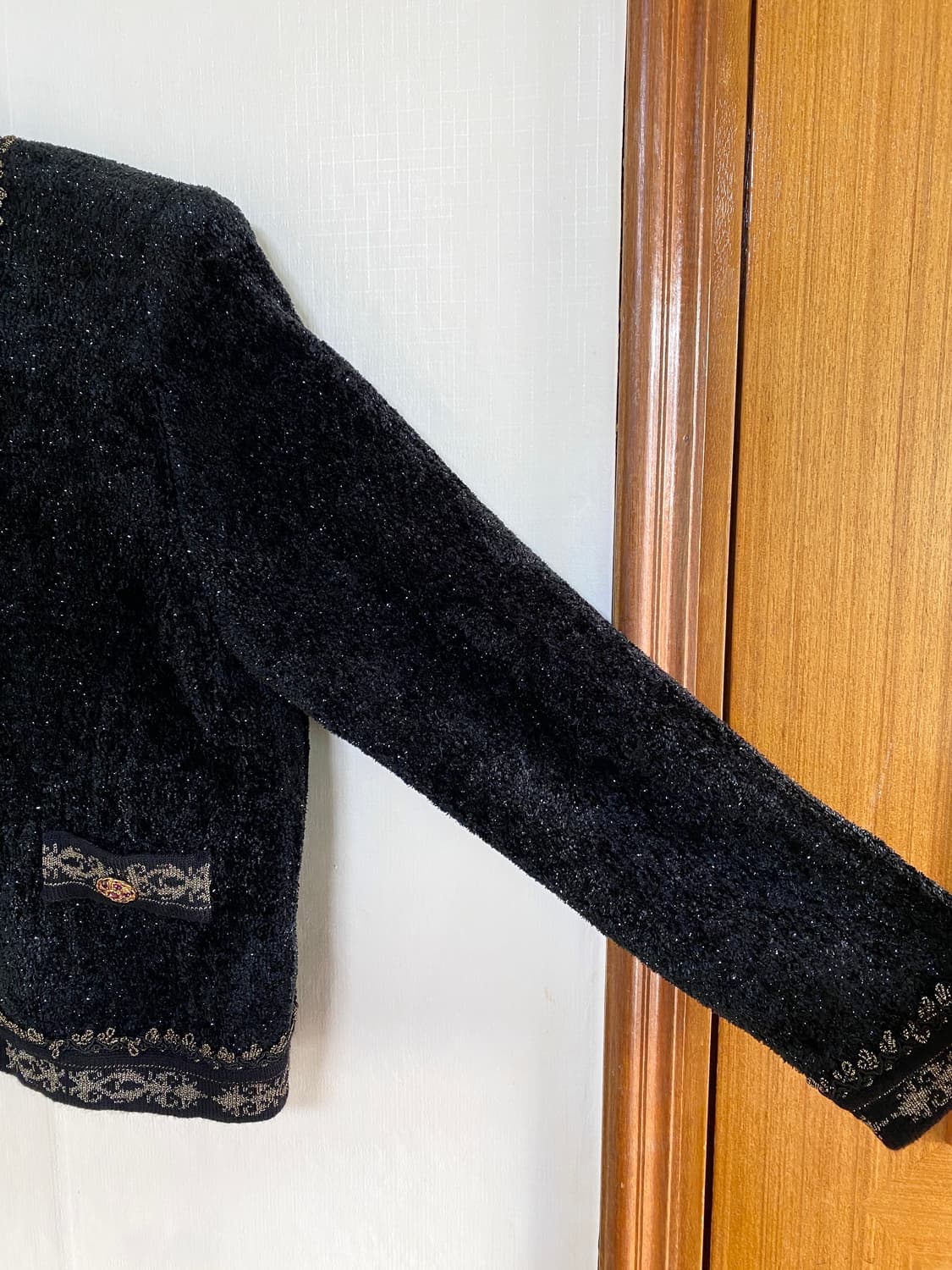 Vintage Black Wool Gold-Button Antique J 상품이미지4