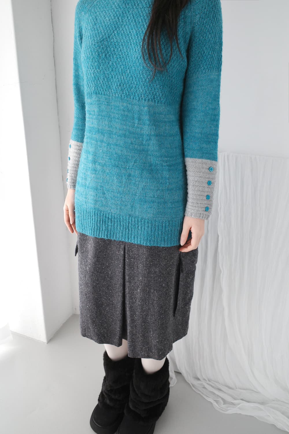 mint button knit 상품이미지6
