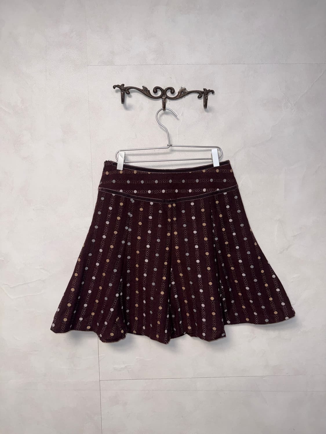 Violet dot stripe ribbon flare skirt 상품이미지3