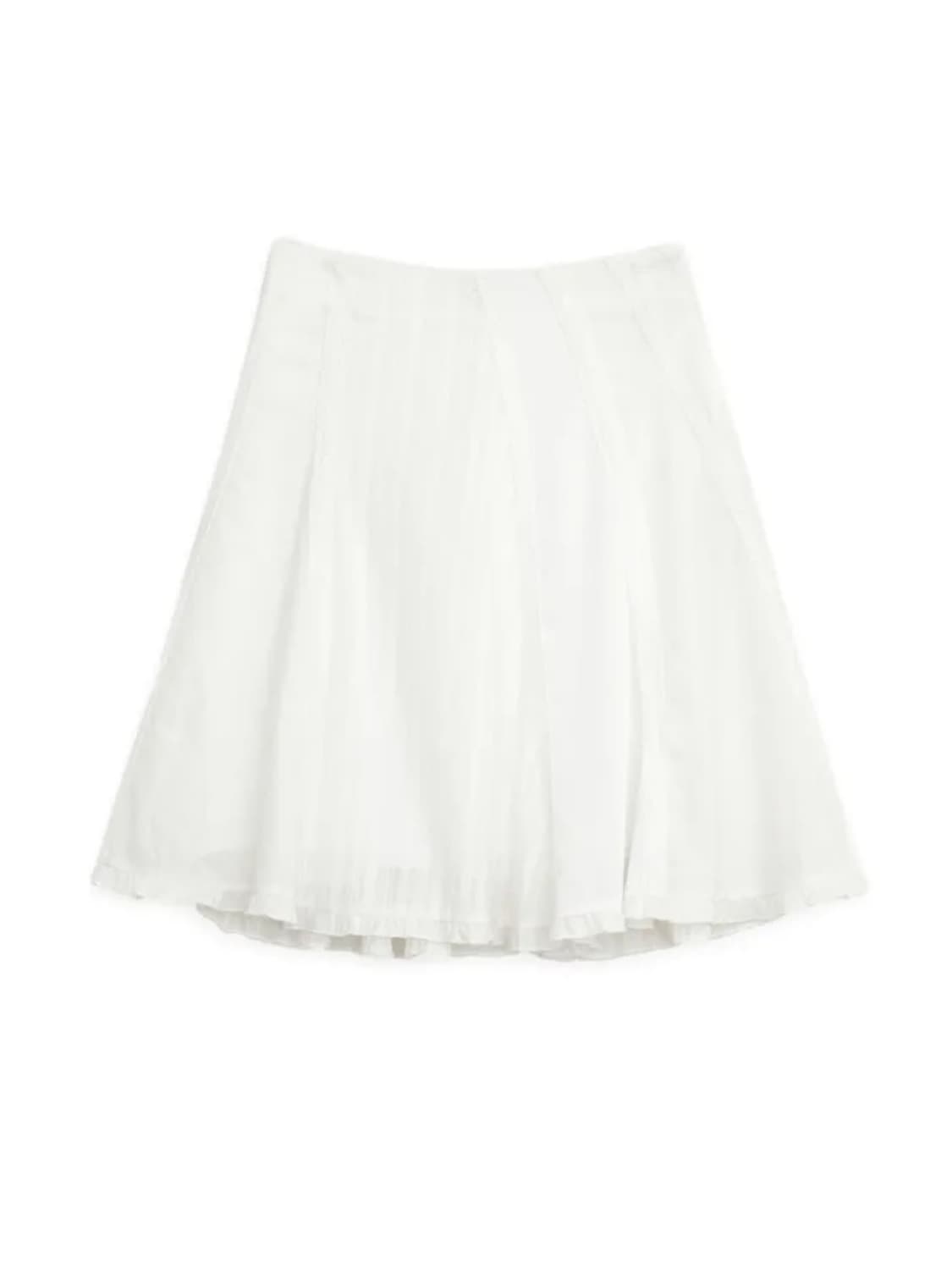 썬번프로젝트 레이스 패널 미디 스커트 화이트 M 상품이미지3