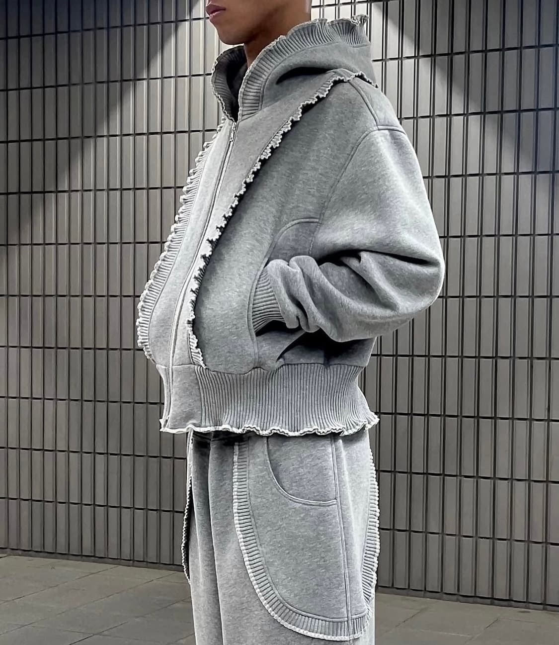 Anthony Calydon 앤서니컬리던 봄버 후디 그레이 (XS) 상품이미지2