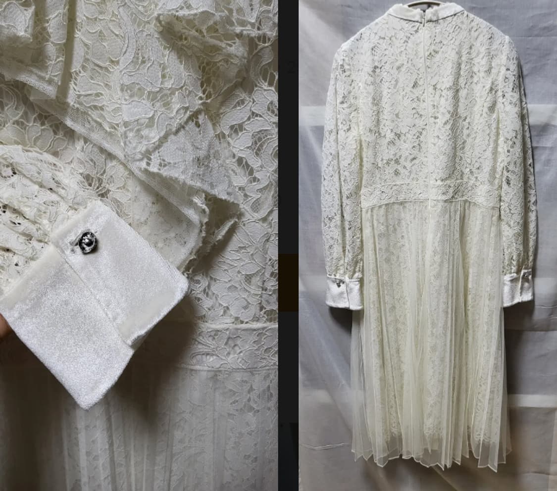 잇미샤 레이스 미디 원피스 아이보리 상품이미지2