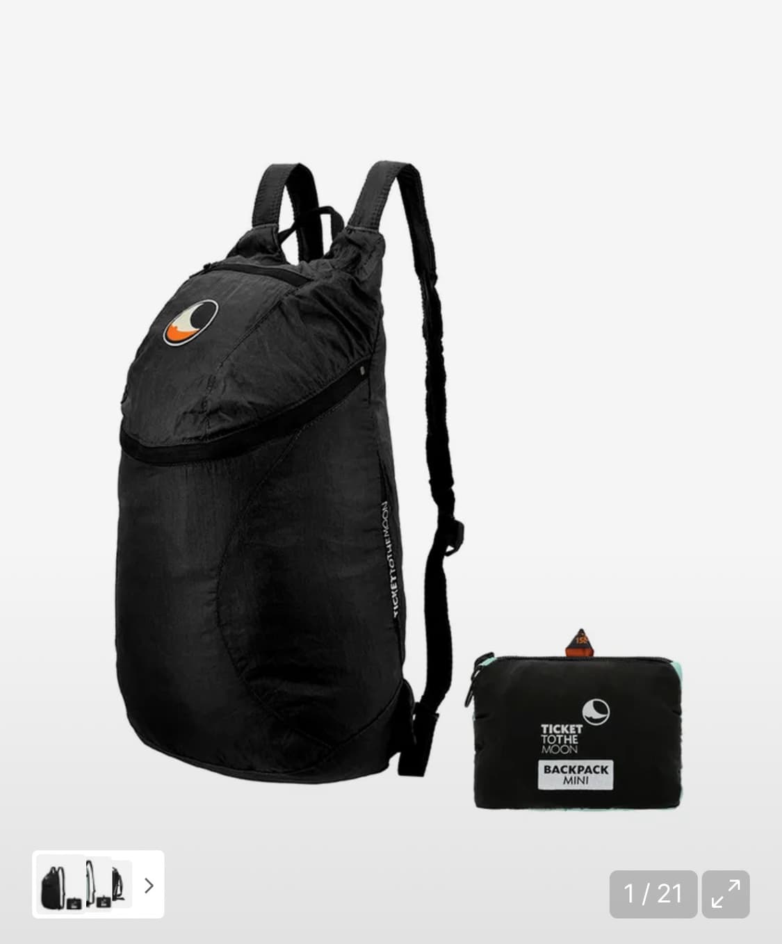 티켓투더문 15L 미니 백팩 블랙 상품이미지1