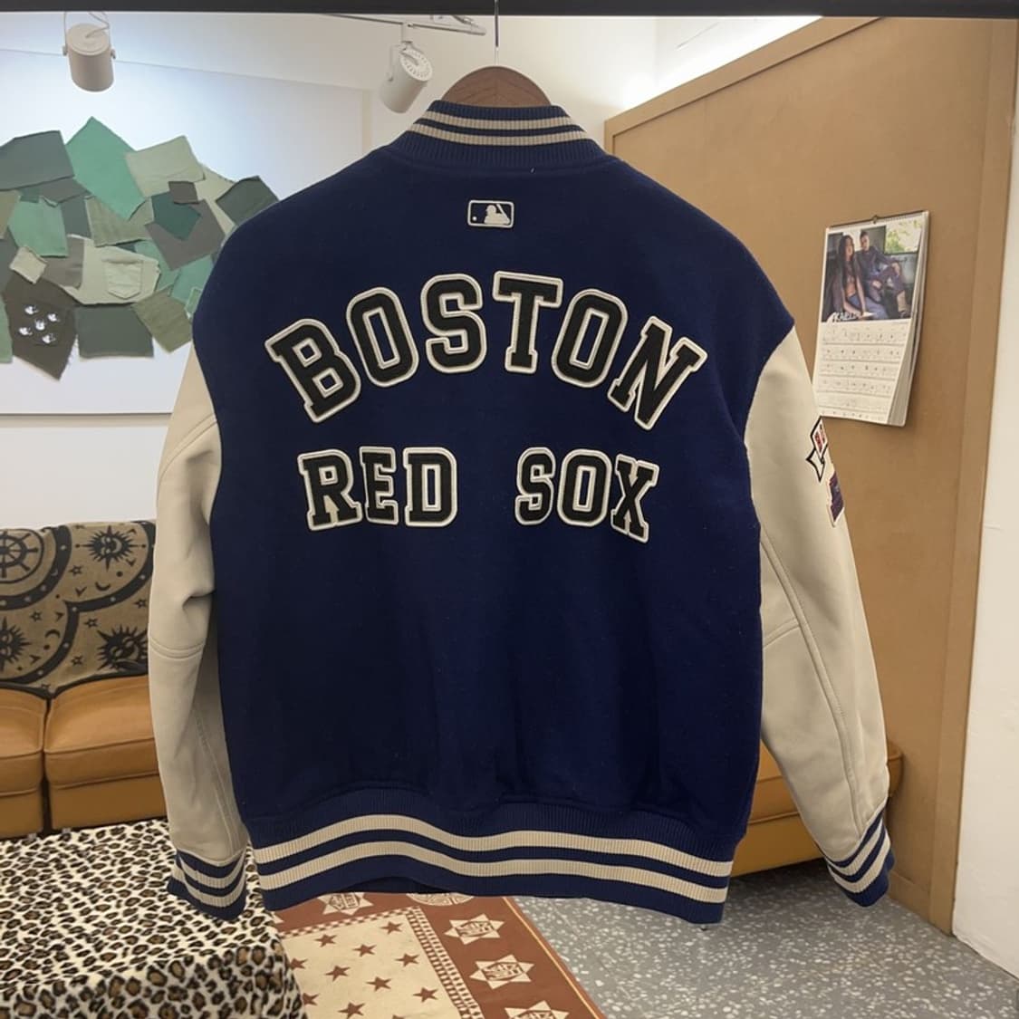 MLB 보스턴 레드삭스 스트릿 펑크 자수 울 바시티자켓 S C09158 상품이미지4