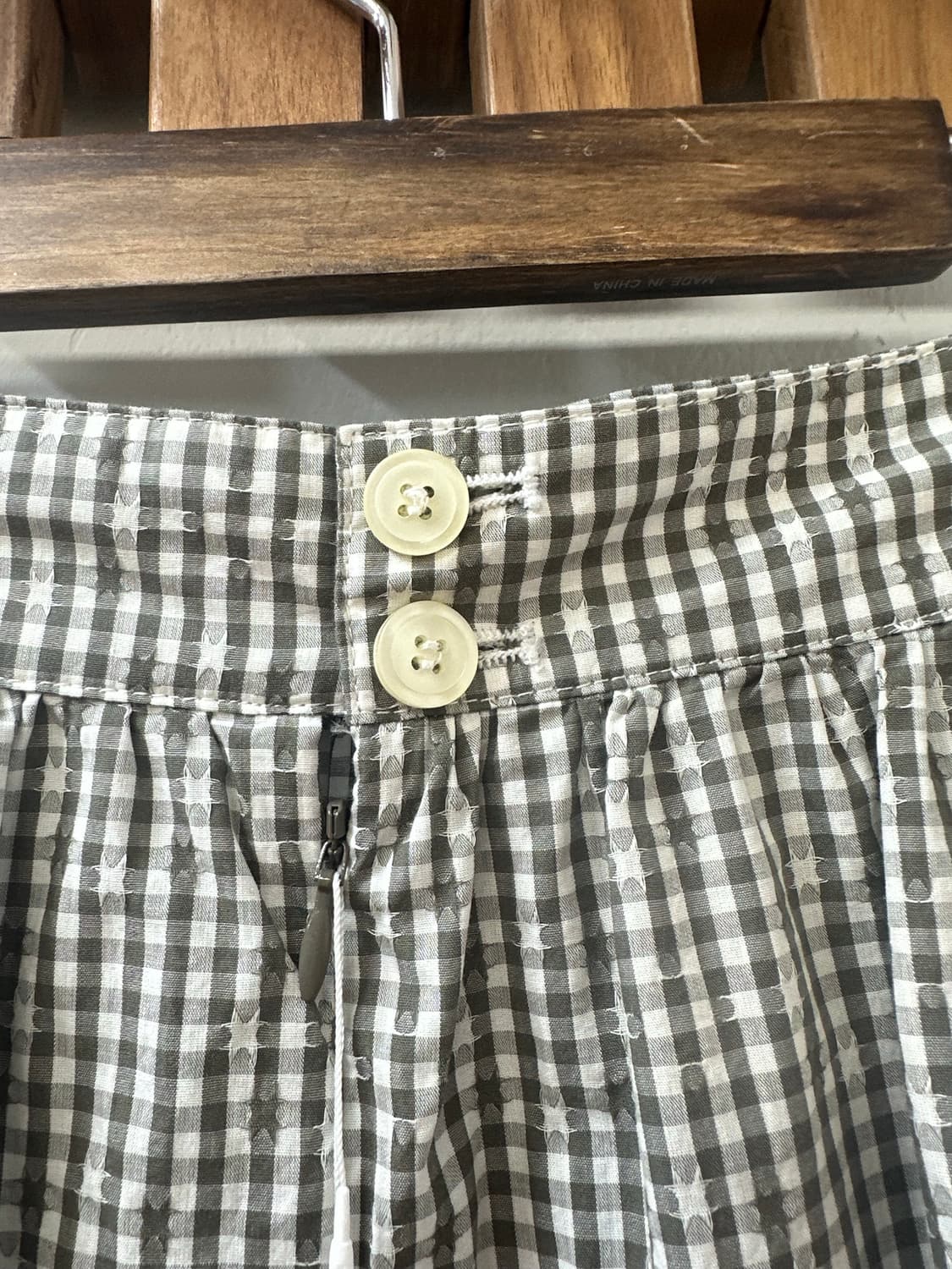 택있는 새상품 Ne-net 네넷 깅엄체크 자수 코튼 스커트 상품이미지5