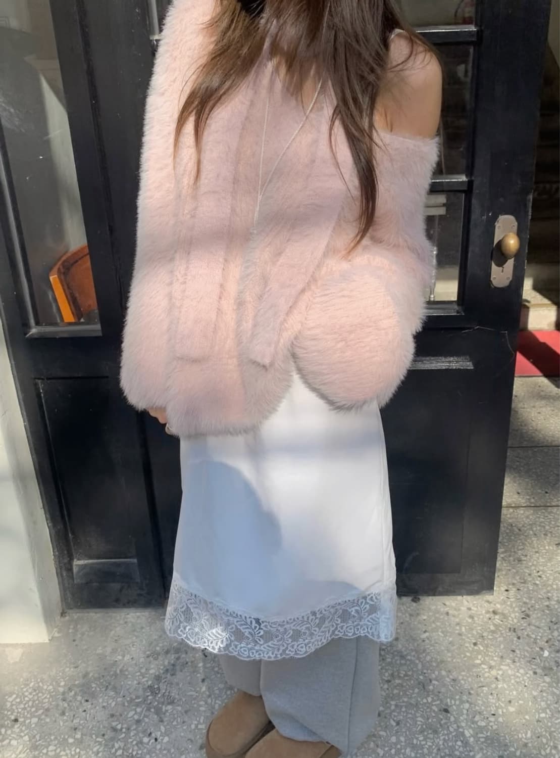 머플러 니트 세트 pink 상품이미지9