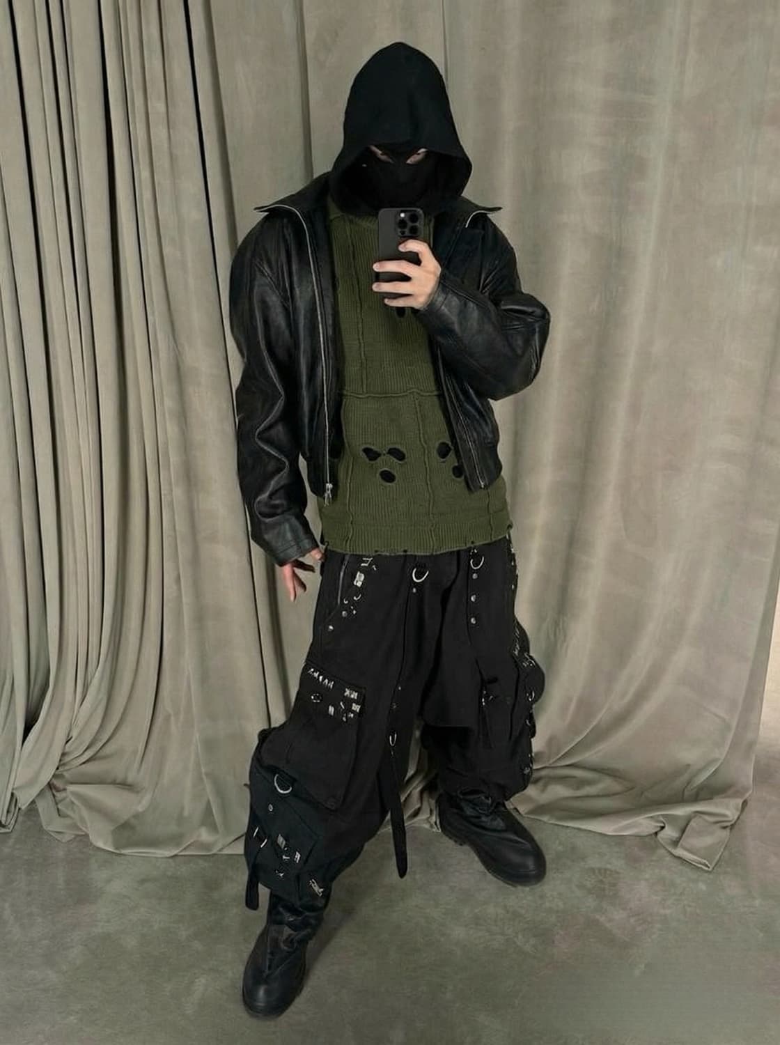 VETEMENTS 바라클라바 니트 카키 상품이미지2