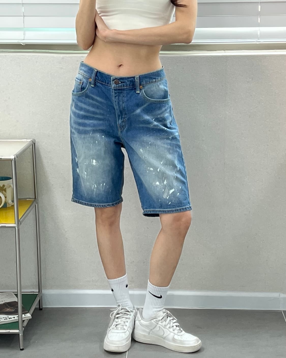 (허단42)리바이스 505 페인팅 반바지-M2347 상품이미지1