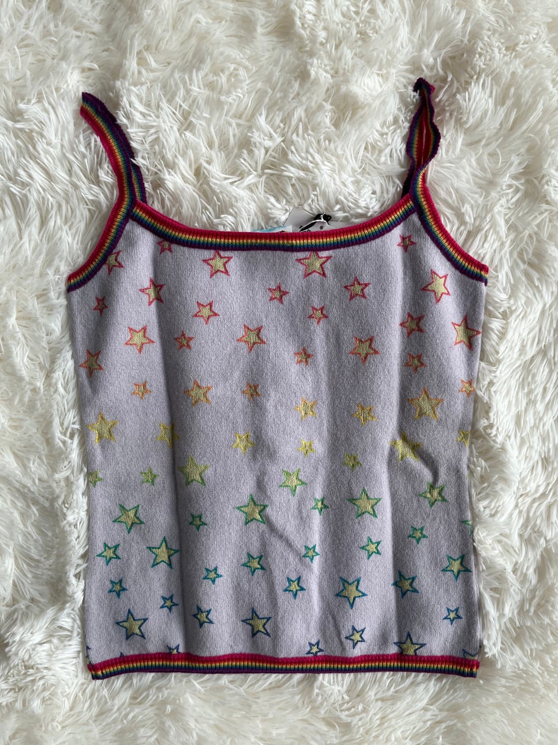 (새상품) 히스테릭 글래머 90s 아카이브 니트 레인보우 별 나시 캐미솔 상품이미지3