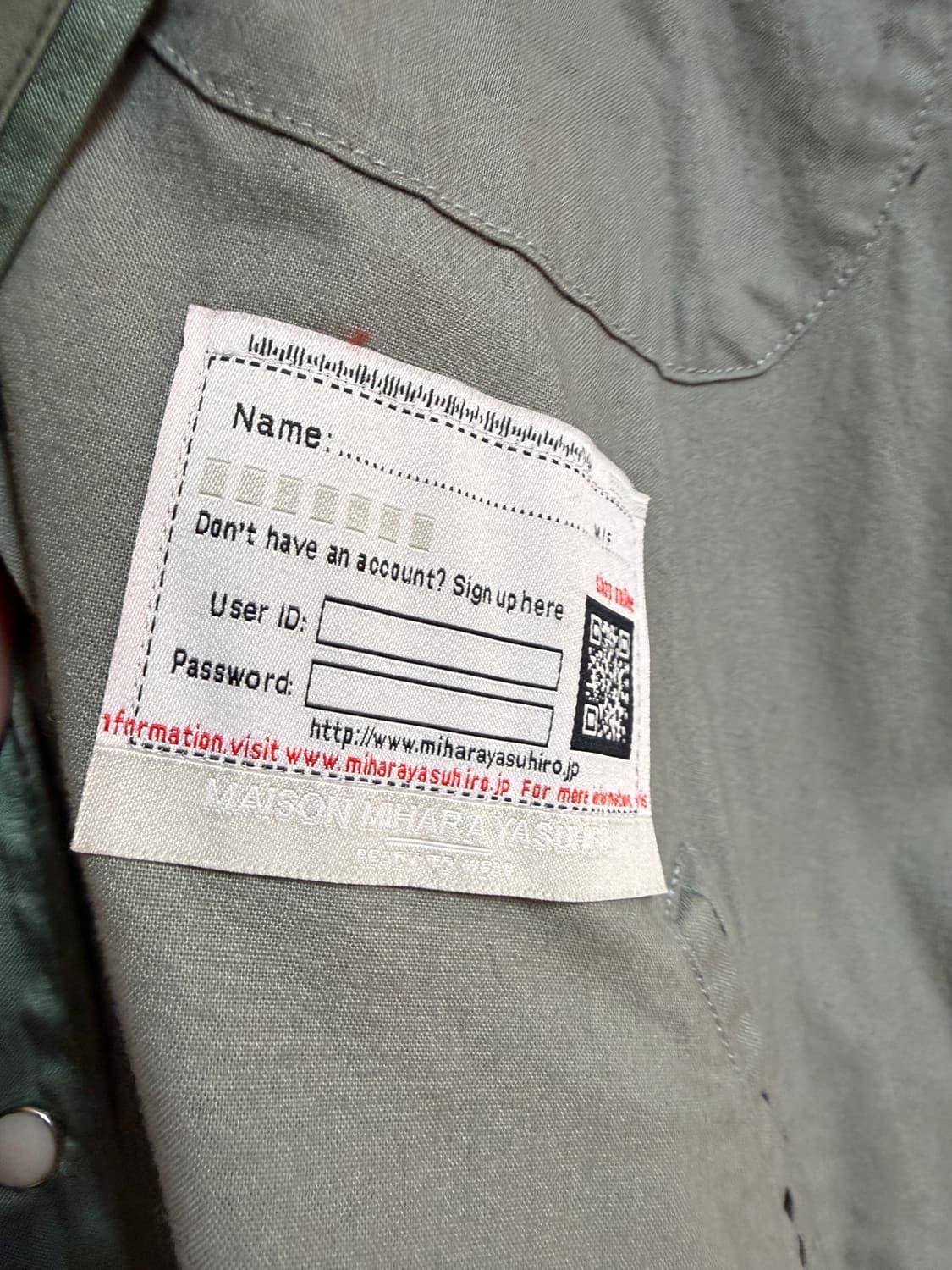 미하라 야스히로 트리플 레이어드 셔츠 카키 상품이미지3