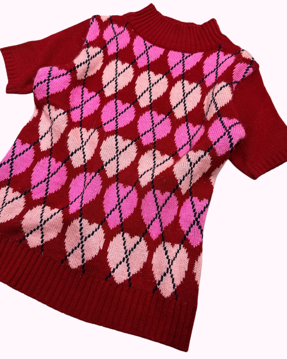 heart argyle mockneck knit 상품이미지3