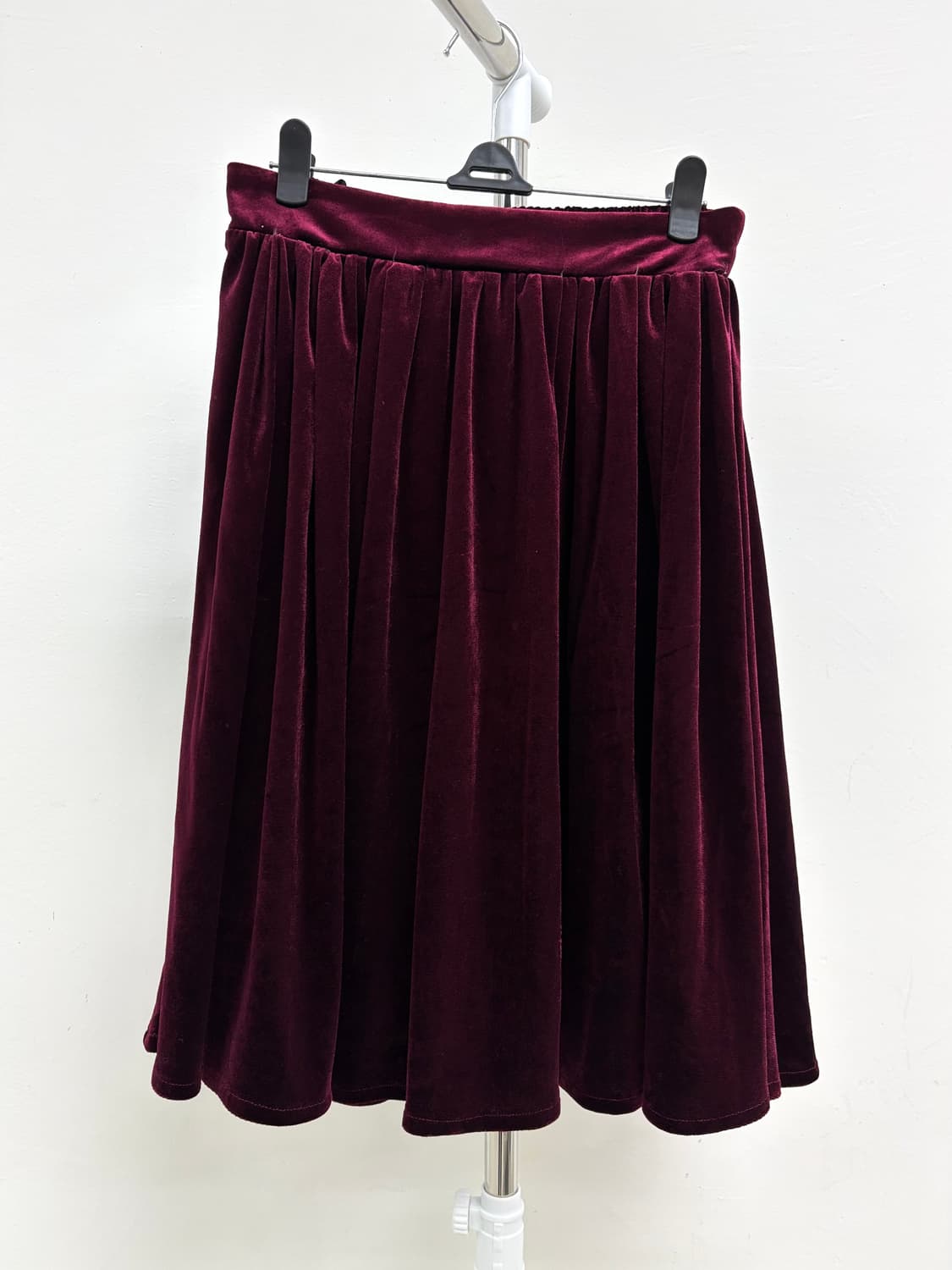 빈티지 버건디 벨벳 스커트 상품이미지4