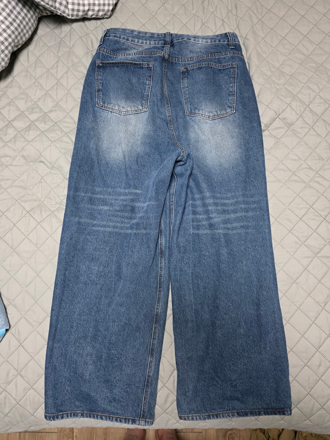 [L] 어널러코드 리자드 와이드데님팬츠 중청 상품이미지2