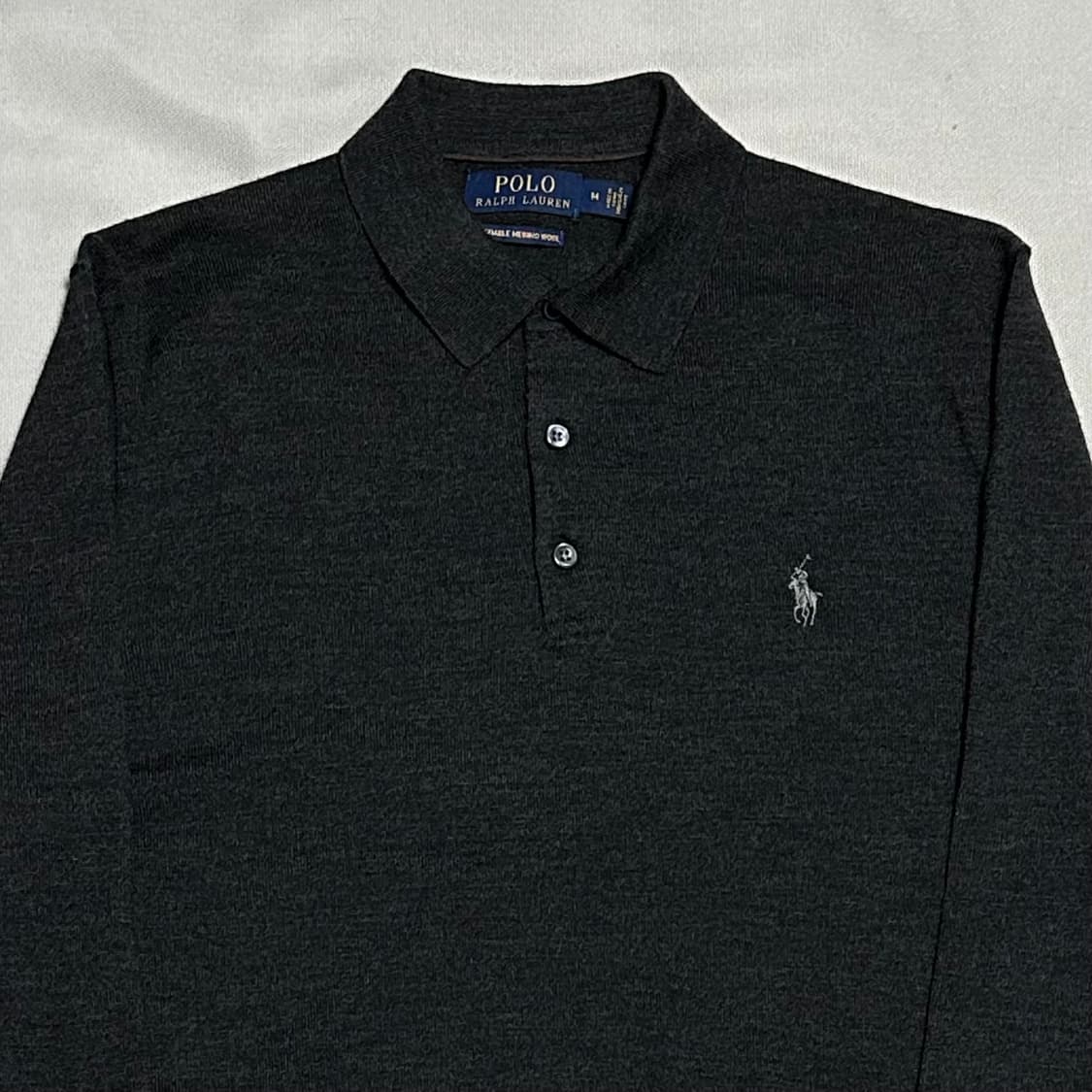 M 폴로랄프로렌 메리노 울 챠콜 카라 니트 상품이미지1