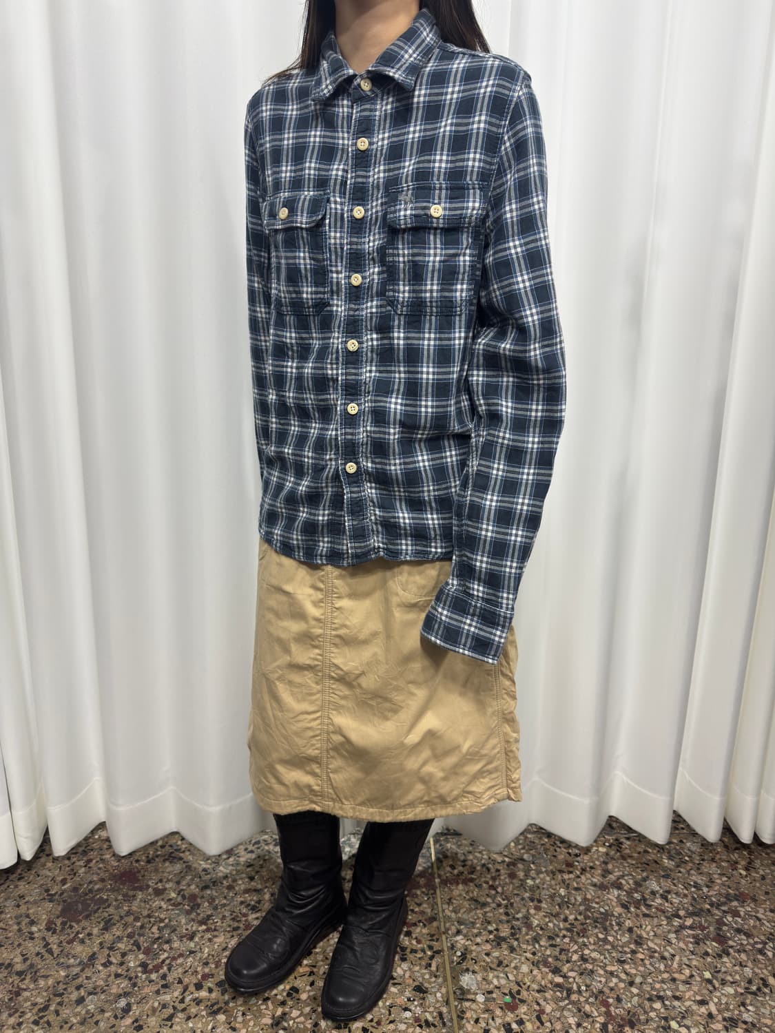 beige banding midi skirt 상품이미지3