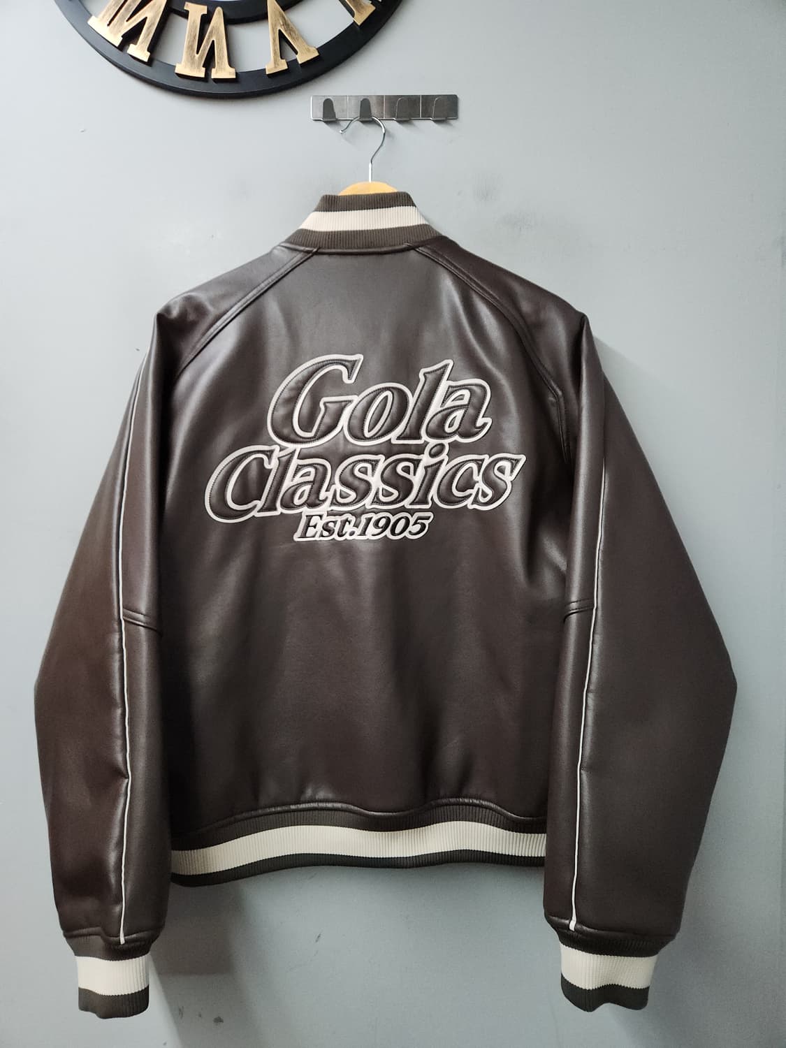 골라 Gola 시네틱 레더 바시티 자켓 상품이미지10