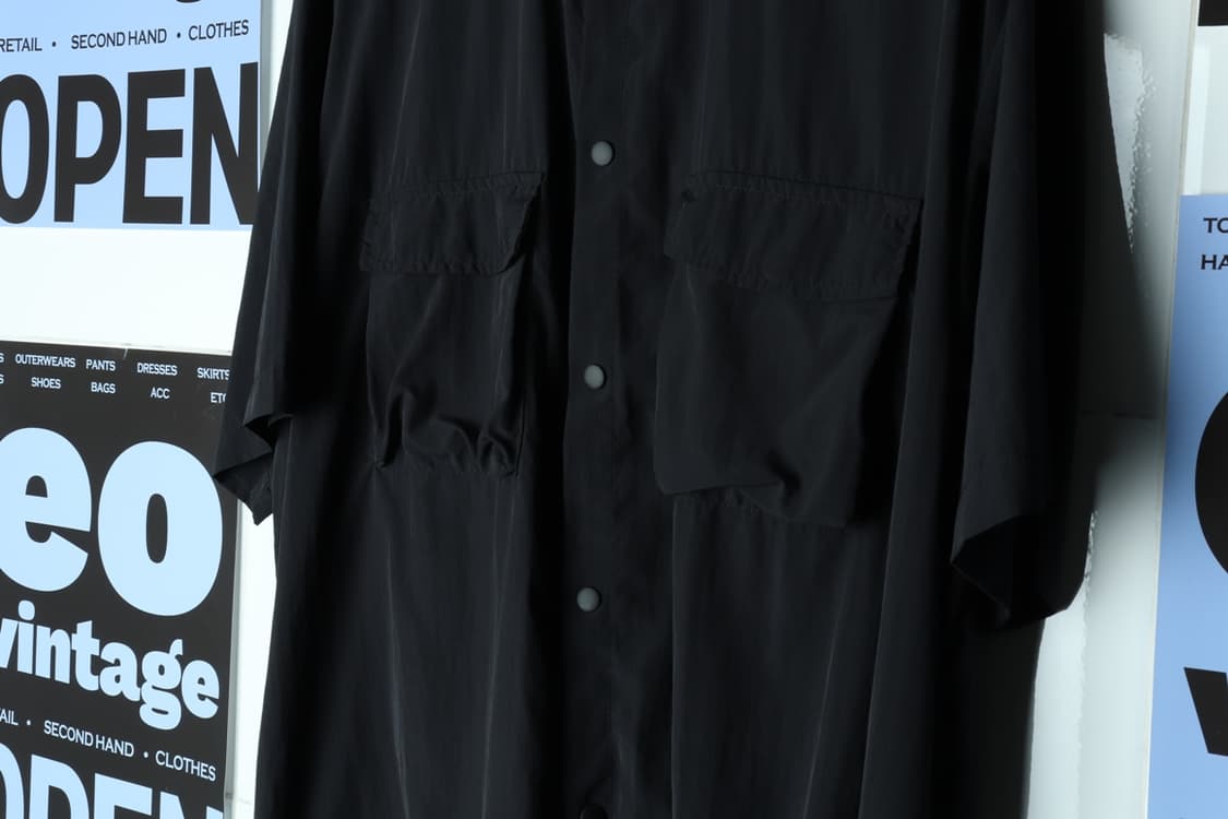 (XL-2XL) 자라 반팔 카라 티셔츠 블랙 테크웨어 우븐-H31876 상품이미지5