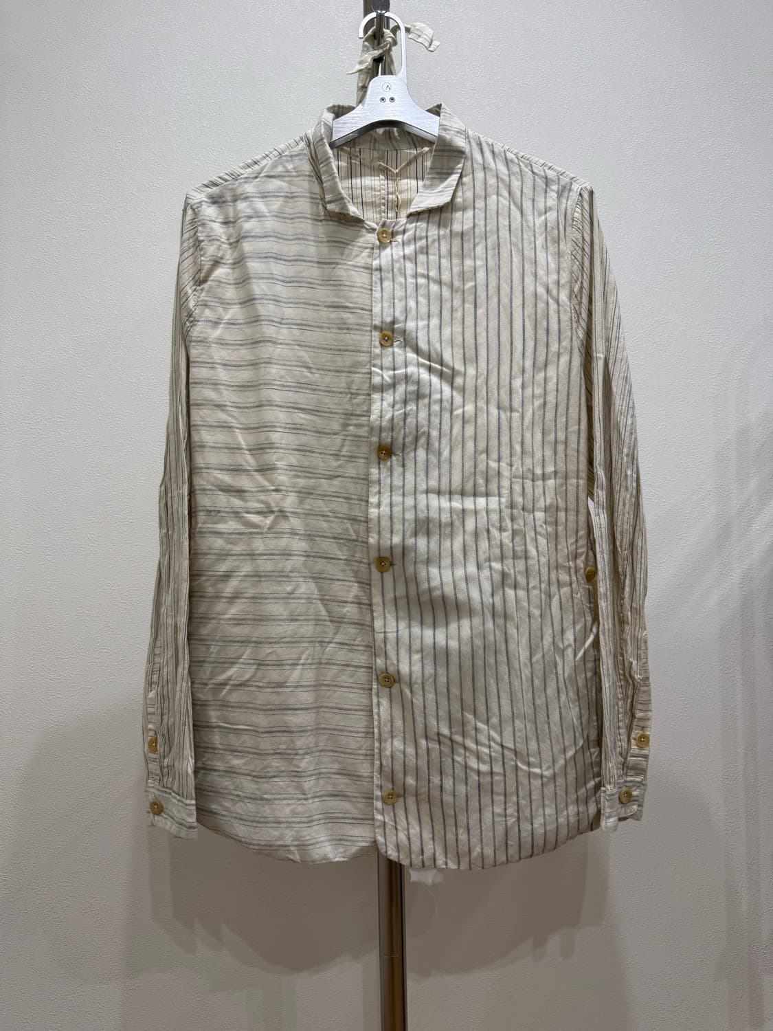 Atelier Suppan 핸드다이드 믹스드 스트라이프 백 어태치드 셔츠 상품이미지8