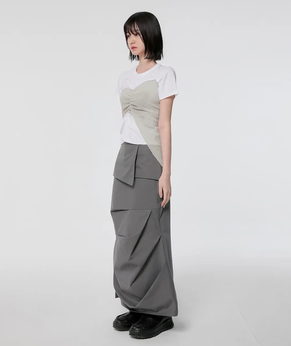 플레어업 Drape Layered Maxi Skirt (FL-238_Gr 상품이미지3