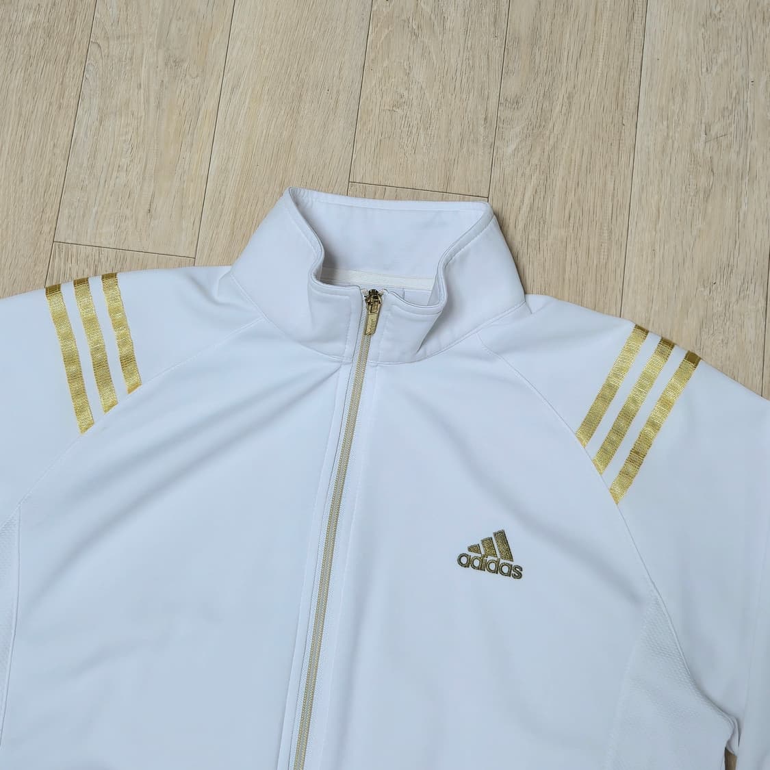 100) 아디다스 삼선 화이트 골드 트랙탑 져지 자켓 상품이미지1