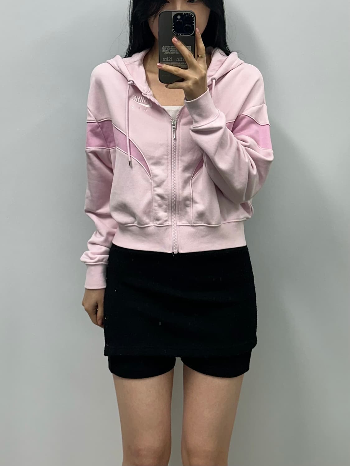 나이키 로고 딸기우유 크롭 후드집업 상품이미지1