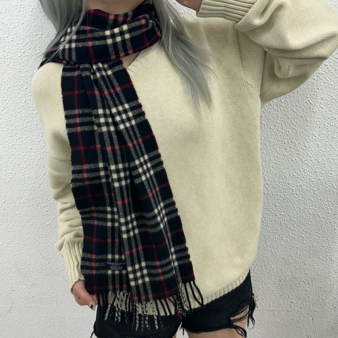 버버리 블랙 노바체크 램스울 머플러 상품이미지2