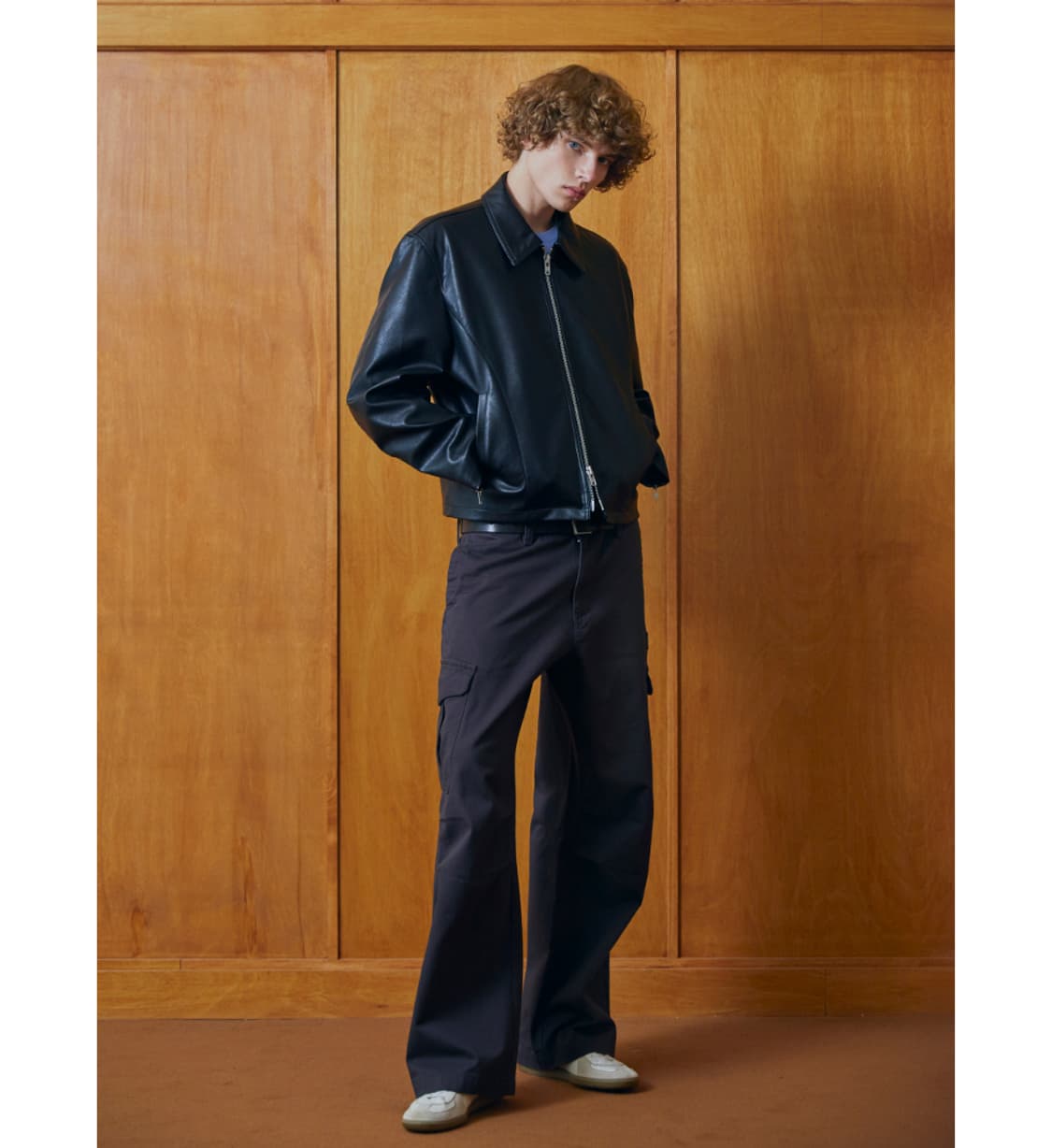 L 100 새제품) 로파이 스테디 싱글 라이더 자켓 비건레더 가죽 블랙 상품이미지9