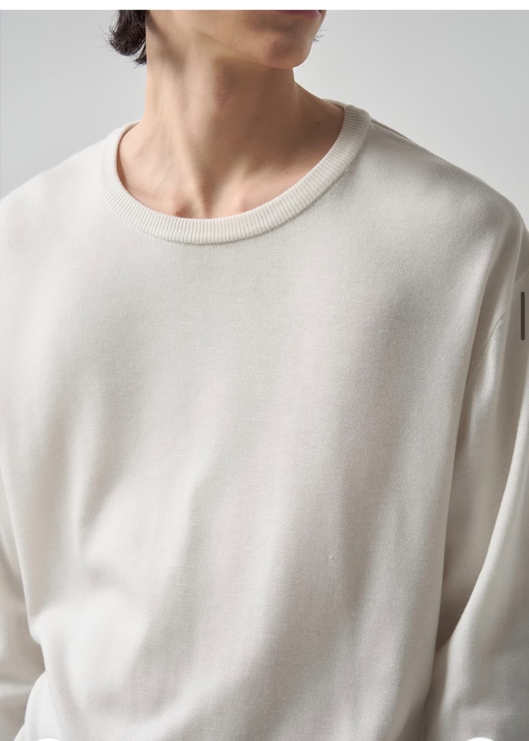 (L) 드로우핏 실크 라운드 풀오버 니트 [CREAM] 판매 상품이미지5