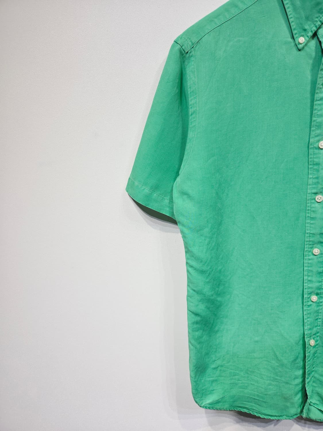 폴로 랄프로렌 리넨 실크 혼방 반팔 셔츠 그린 상품이미지3