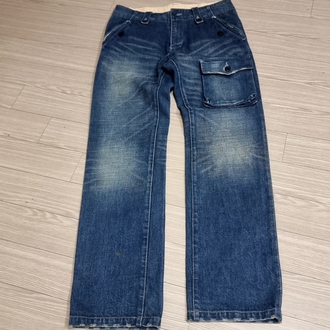 japan 빔즈 데님 워싱 미해군카고 바지(실측) 상품이미지1