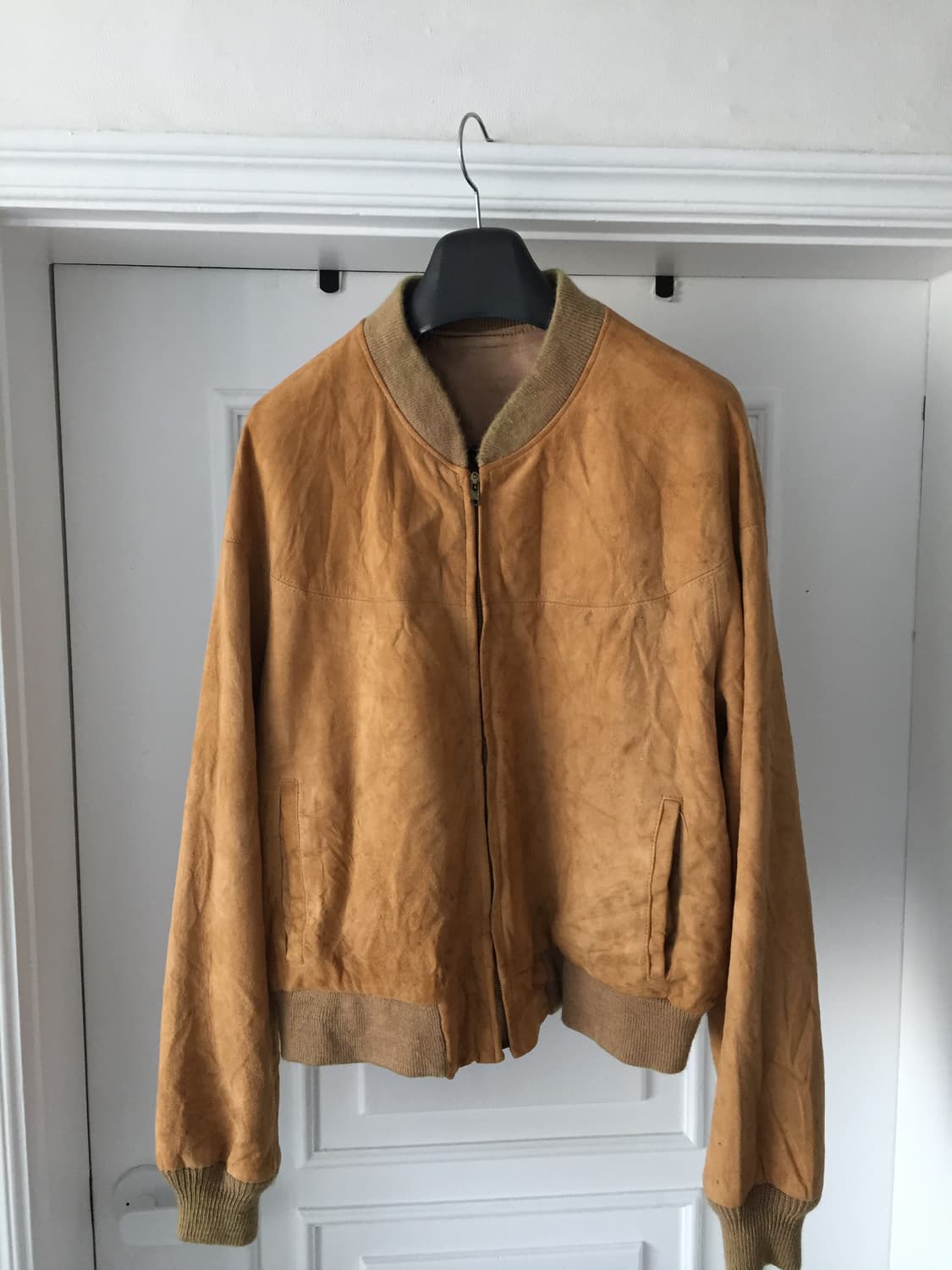70‘s 카멜 디어스킨 레더자켓 상품이미지2