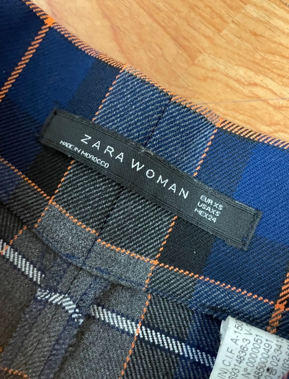 자라 우먼 하이웨이스트 체크바지 (XS) 상품이미지3