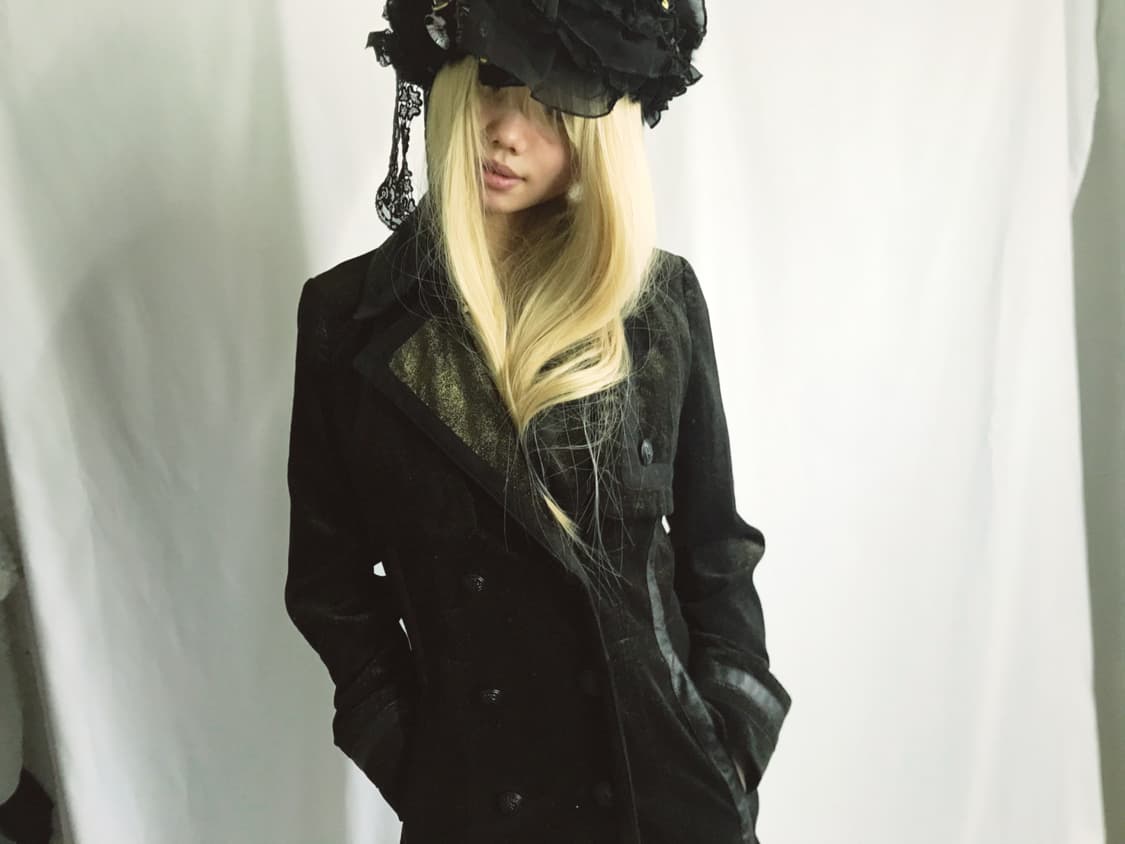 Dark-green washing/shimmer maxi coat 상품이미지2