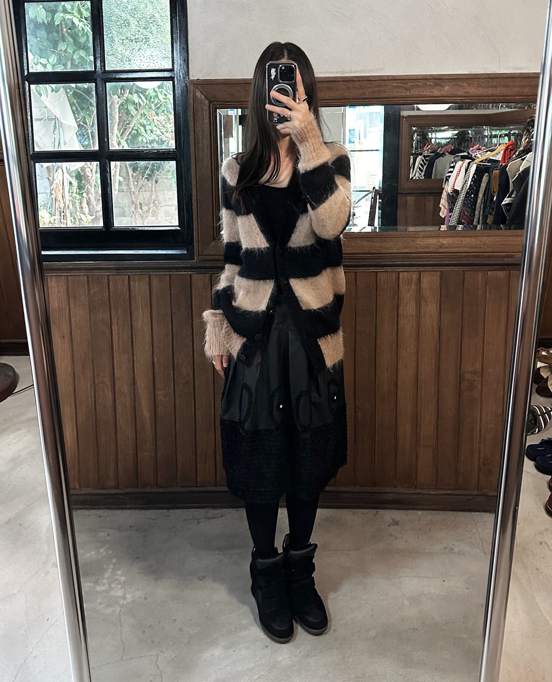 INGEBORG lace leather skirt 상품이미지3