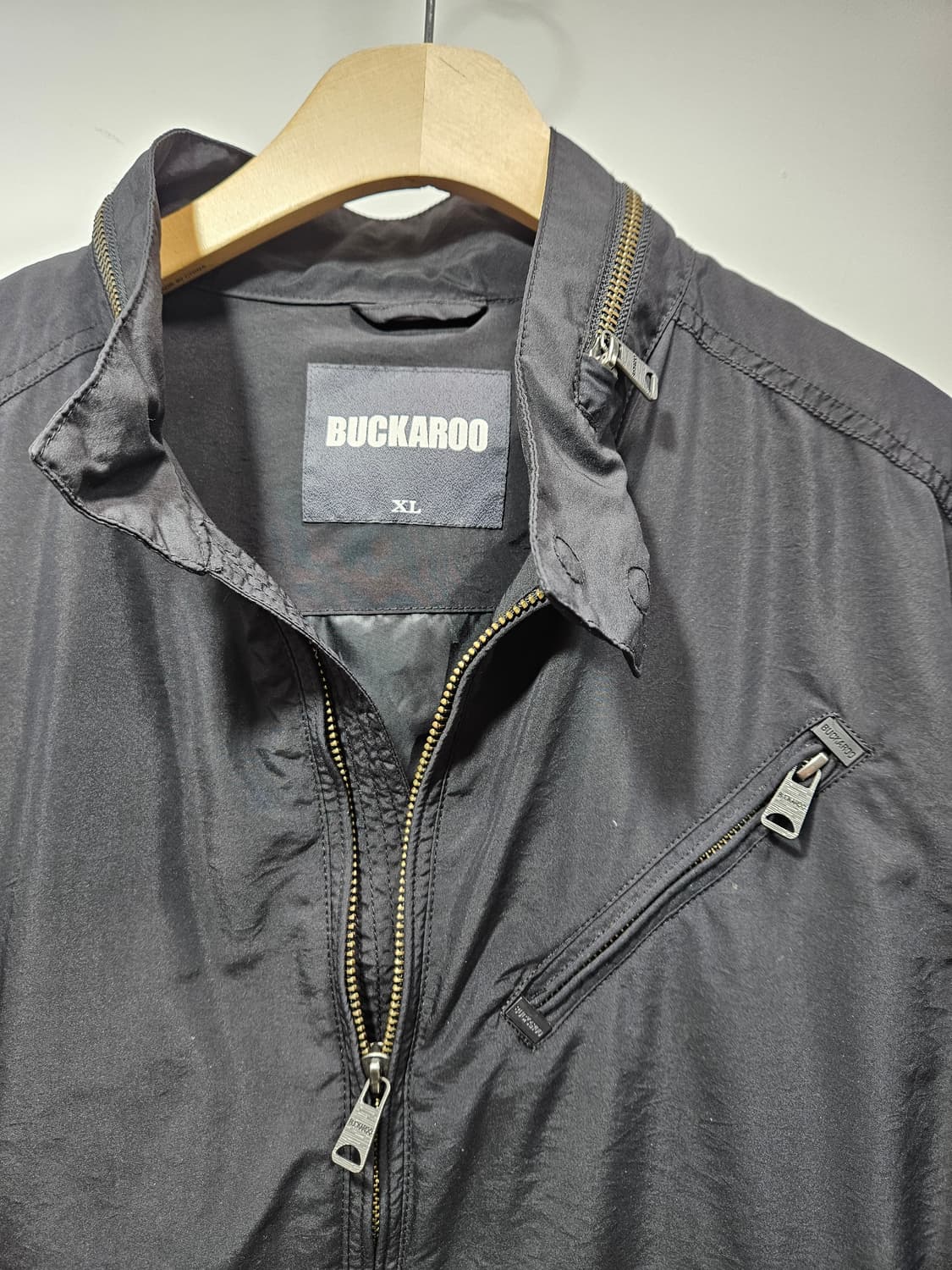 버커루(BUCKAROO) 블랙 바람막이 블루종 점퍼 XL 상품이미지4