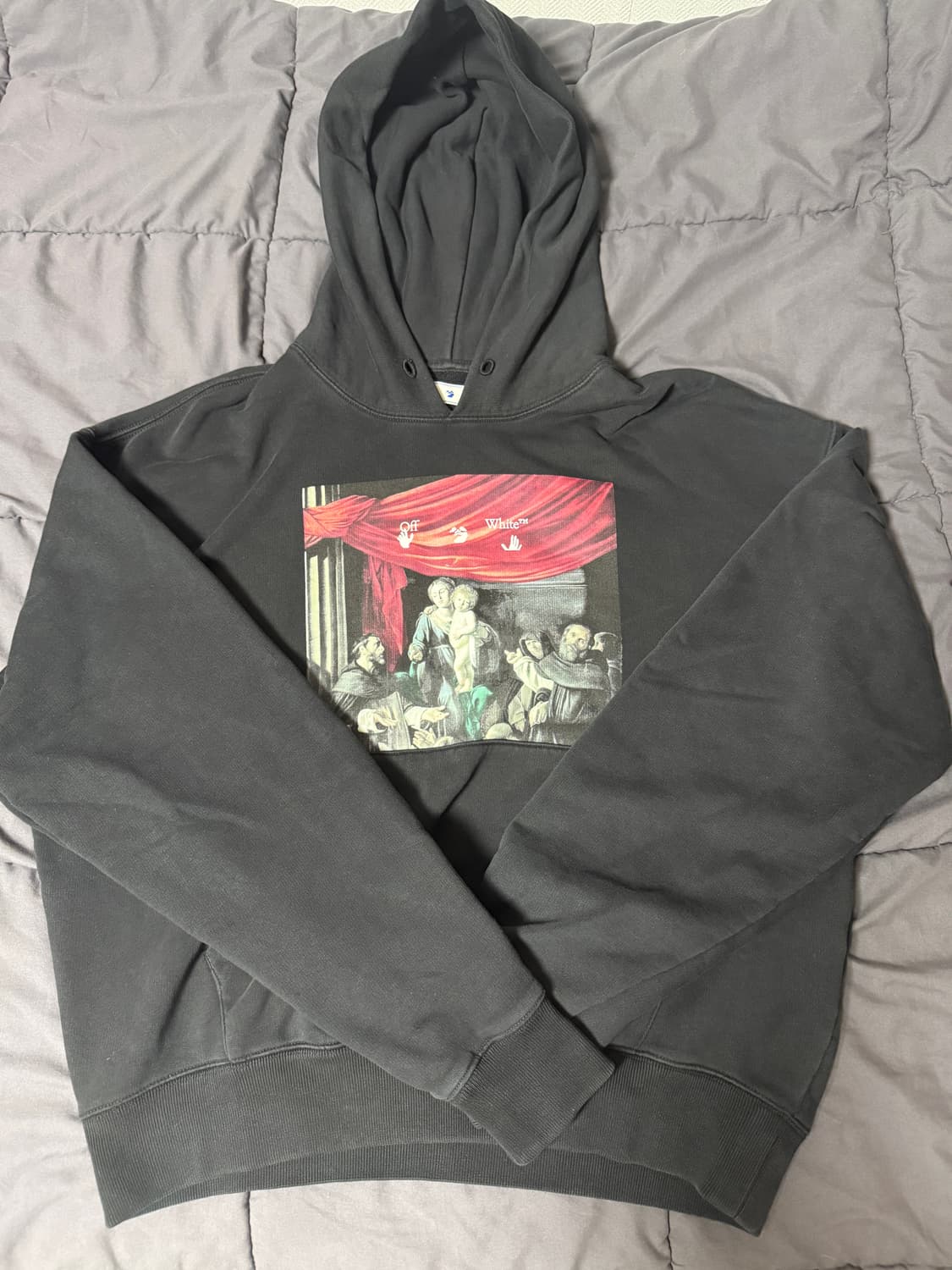 [M] 오프화이트 Off-White 카라바지오 애로우 후드 블랙 후드티 상품이미지1
