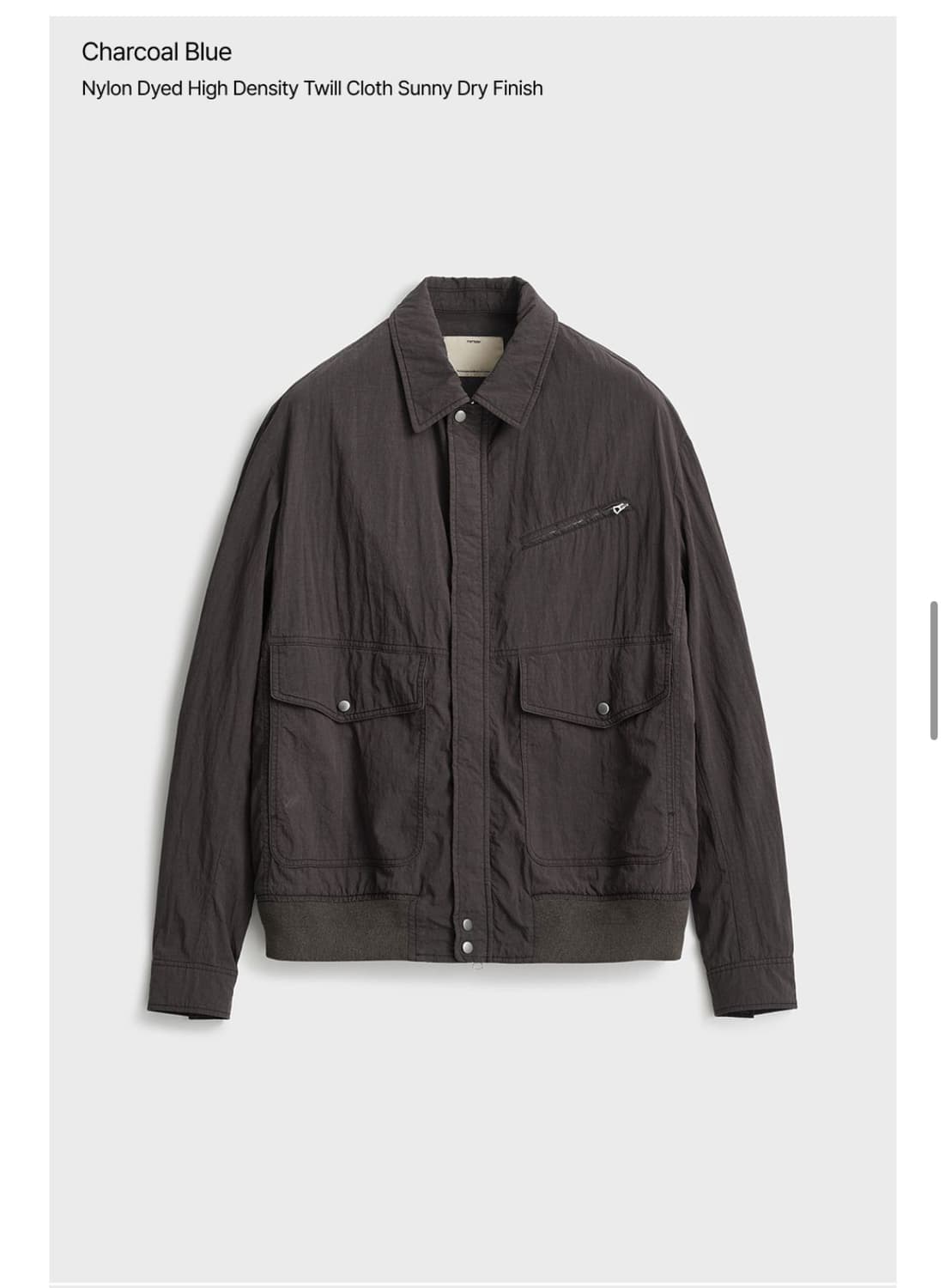 포터리 나일론 CWU 자켓 차콜 블루 3사이즈 상품이미지5