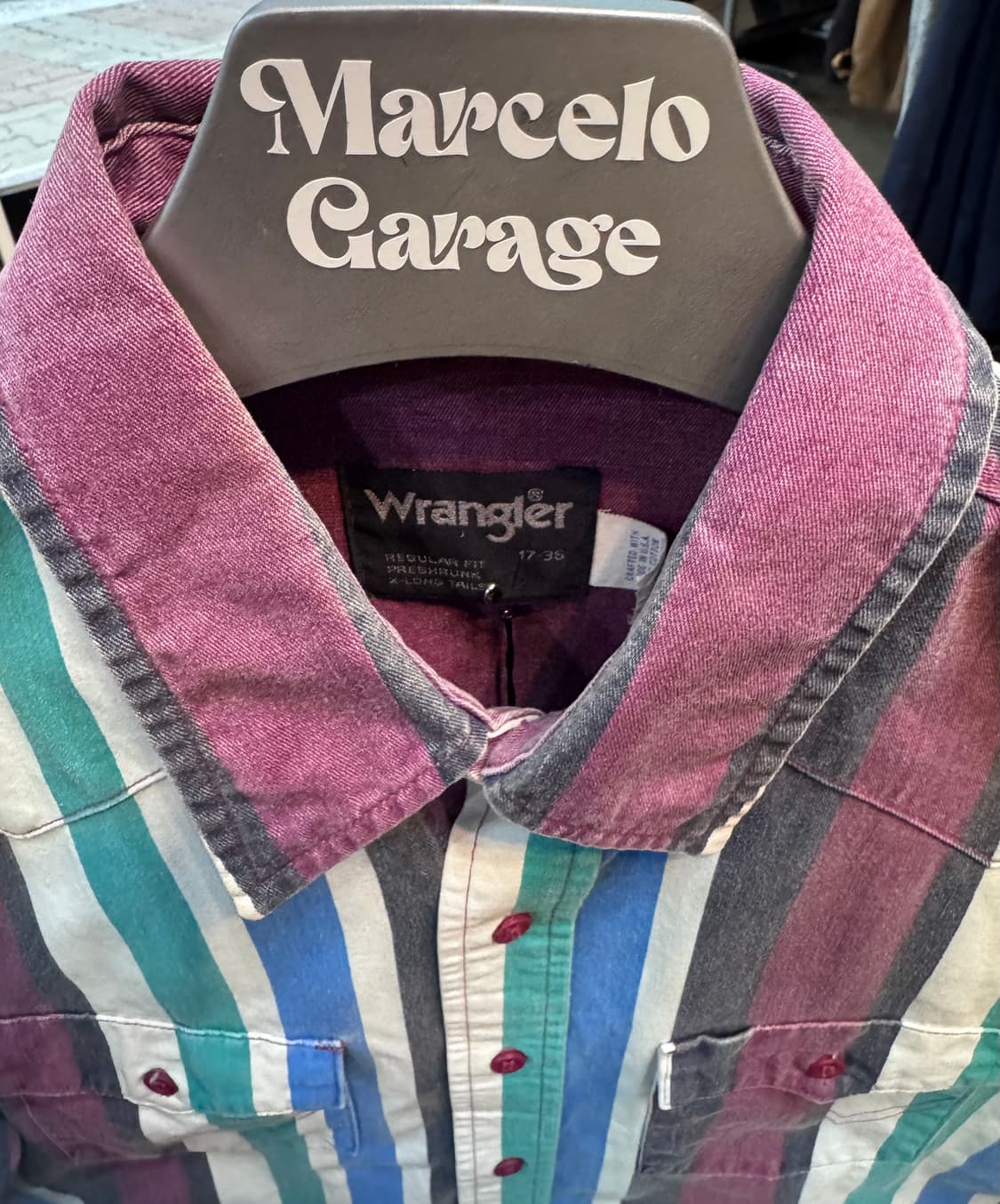 빈티지 랭글러 브러시팝퍼 웨스턴 스냅 워크 셔츠 XL (611) 상품이미지2