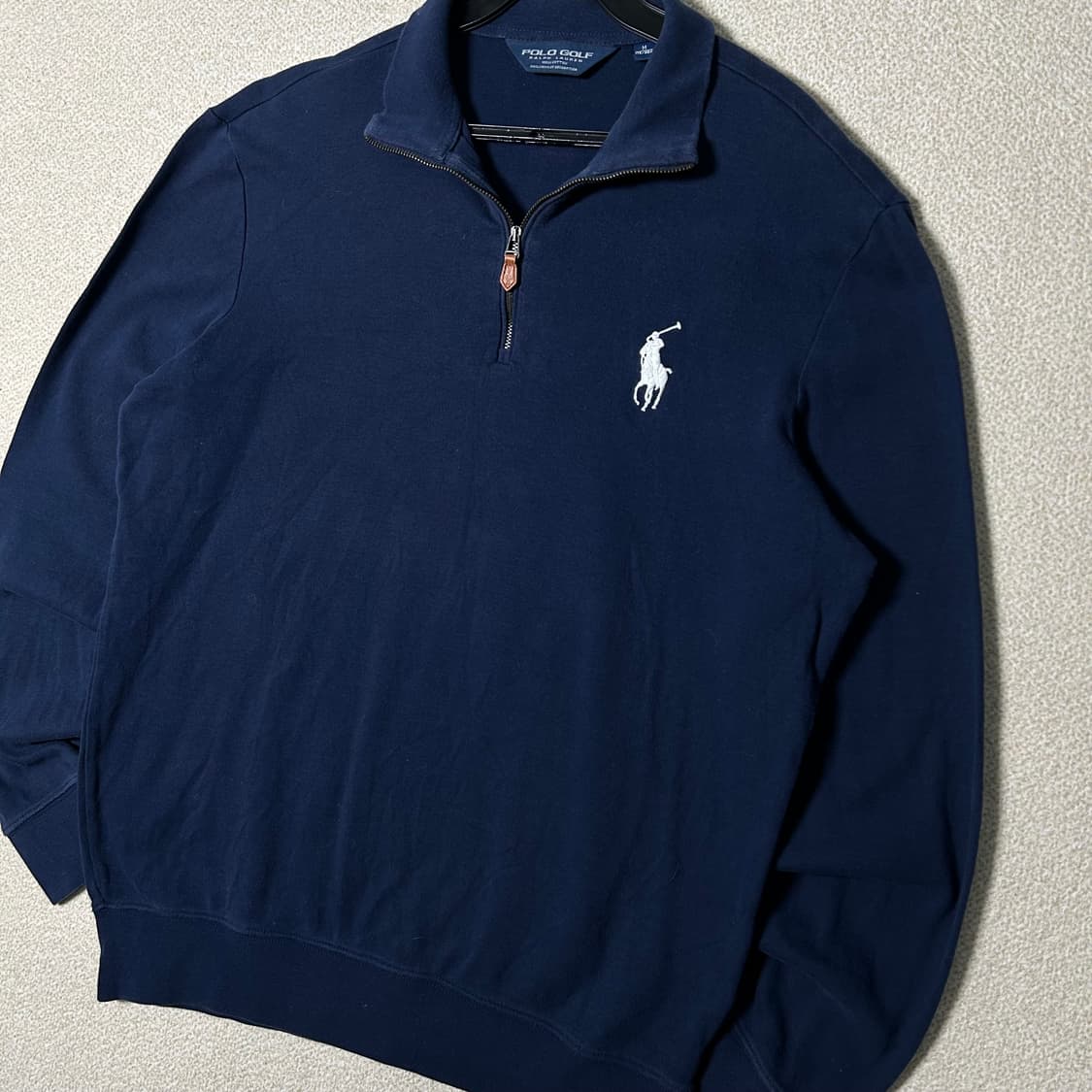 (M) 폴로  화이트 빅포니 니트 반집업 상품이미지2