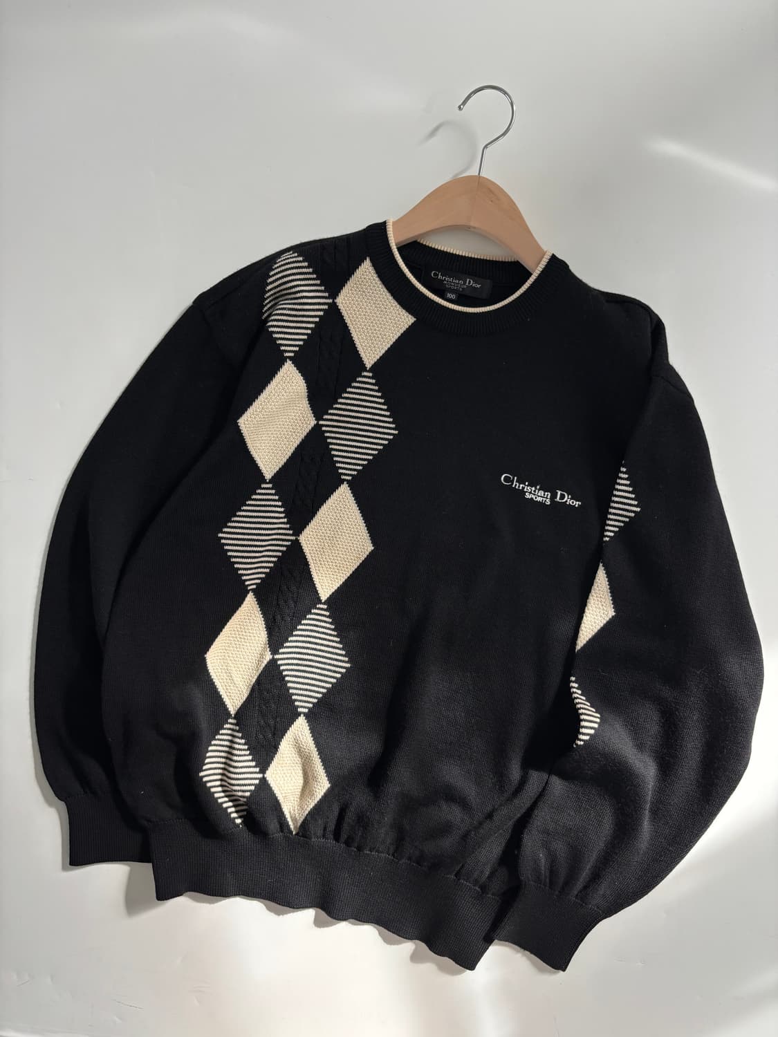 Dior 크리스챤 디올 무슈 아가일 패턴 울 로고 니트 상품이미지4