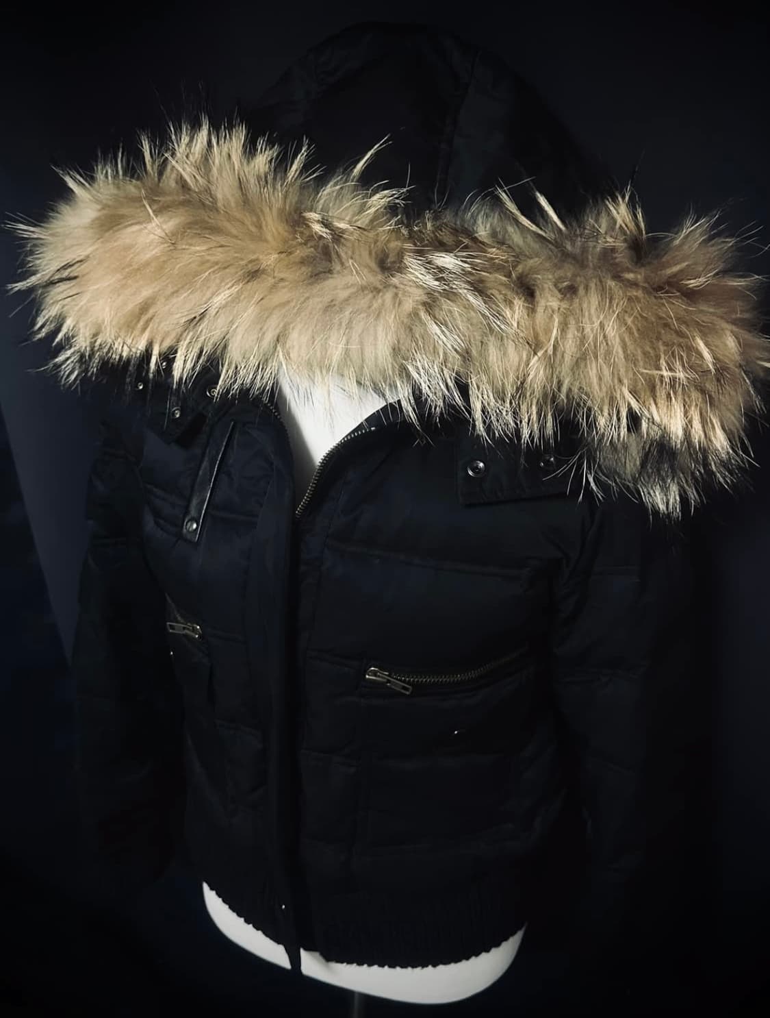 울프죠 라쿤퍼 하이넥 패딩 상품이미지1