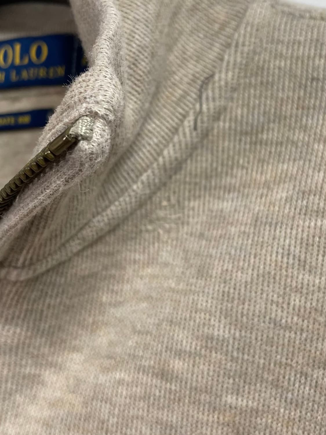 폴로 랄프로렌 오트밀 베이지 반집업 맨투맨 (on.480) 상품이미지4