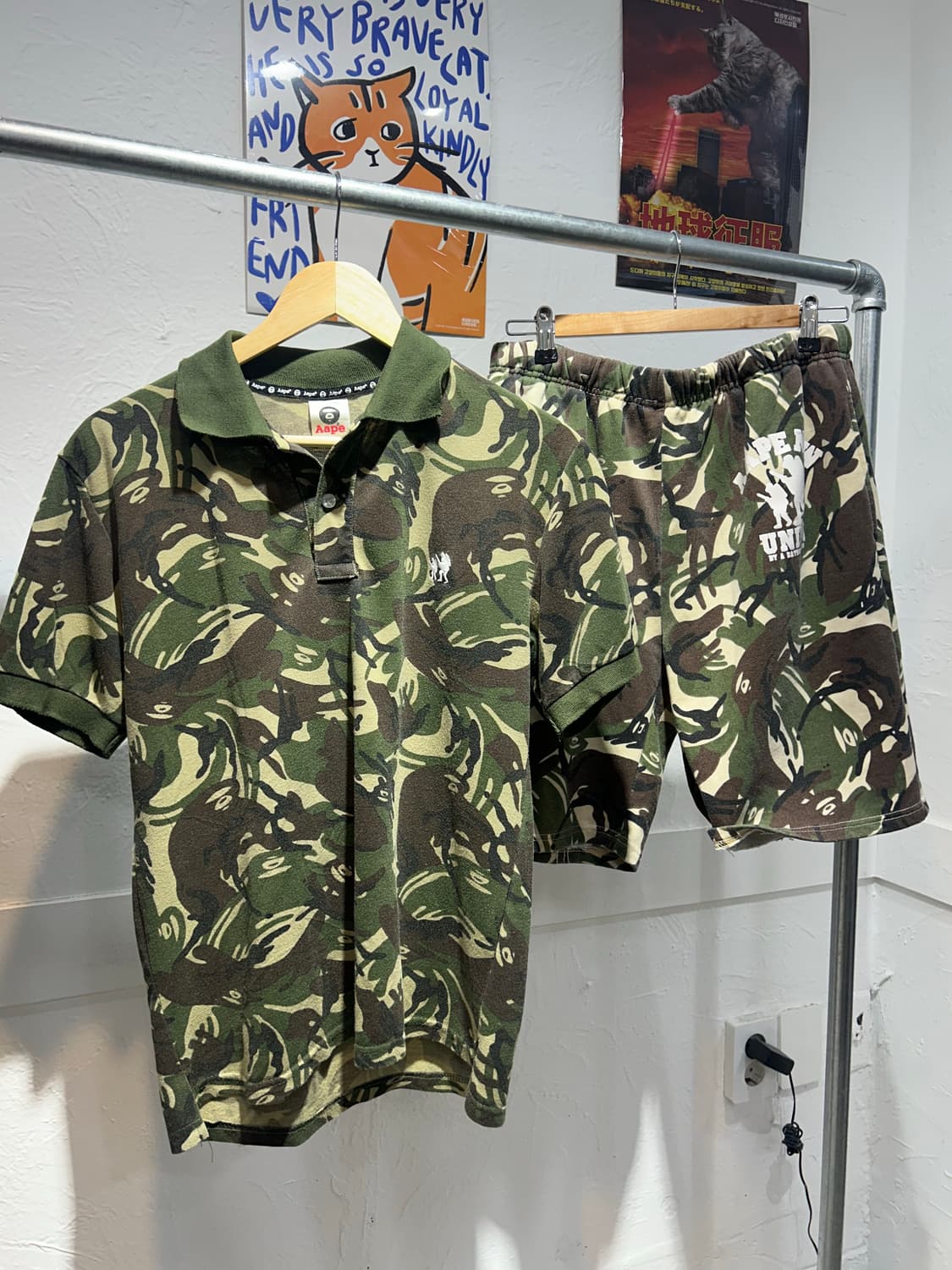 Bape 에이프 카모 셋업 반팔 티셔츠 반바지 상품이미지1